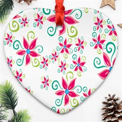 Flower Beauty Sexy Rainbow Sunflower Pink Green Blue Ornament (heart)