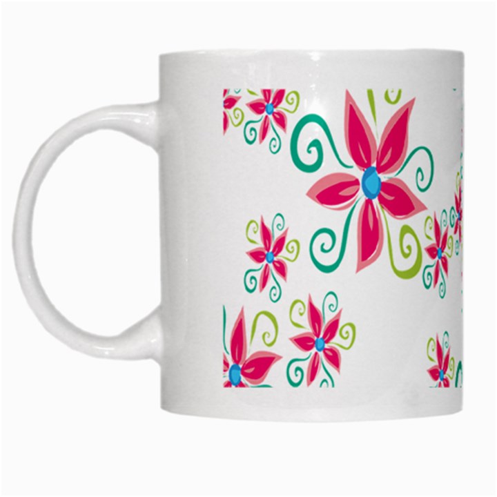 Flower Beauty Sexy Rainbow Sunflower Pink Green Blue White Mugs