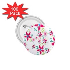 Flower Beauty Sexy Rainbow Sunflower Pink Green Blue 1 75  Buttons (100 Pack) 