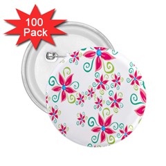 Flower Beauty Sexy Rainbow Sunflower Pink Green Blue 2 25  Buttons (100 Pack) 