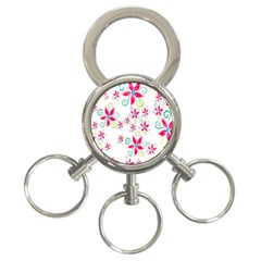 Flower Beauty Sexy Rainbow Sunflower Pink Green Blue 3-ring Key Chains by Mariart