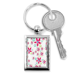 Flower Beauty Sexy Rainbow Sunflower Pink Green Blue Key Chains (rectangle) 