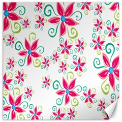 Flower Beauty Sexy Rainbow Sunflower Pink Green Blue Canvas 12  X 12  