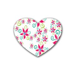 Flower Beauty Sexy Rainbow Sunflower Pink Green Blue Heart Coaster (4 Pack)  by Mariart