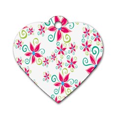 Flower Beauty Sexy Rainbow Sunflower Pink Green Blue Dog Tag Heart (two Sides) by Mariart