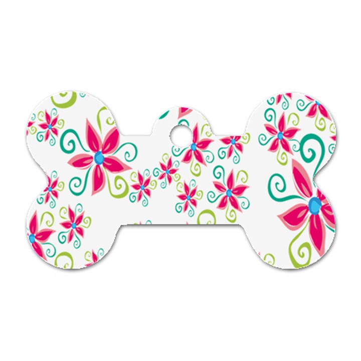 Flower Beauty Sexy Rainbow Sunflower Pink Green Blue Dog Tag Bone (One Side)