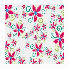 Flower Beauty Sexy Rainbow Sunflower Pink Green Blue Medium Glasses Cloth (2-side) by Mariart