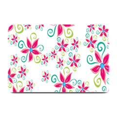 Flower Beauty Sexy Rainbow Sunflower Pink Green Blue Plate Mats