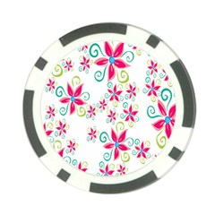 Flower Beauty Sexy Rainbow Sunflower Pink Green Blue Poker Chip Card Guard by Mariart