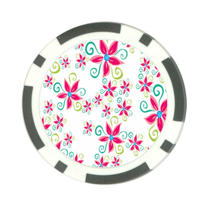 Flower Beauty Sexy Rainbow Sunflower Pink Green Blue Poker Chip Card Guard