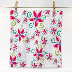 Flower Beauty Sexy Rainbow Sunflower Pink Green Blue Face Towel by Mariart