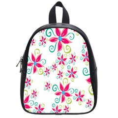 Flower Beauty Sexy Rainbow Sunflower Pink Green Blue School Bag (small)