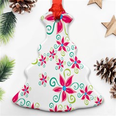 Flower Beauty Sexy Rainbow Sunflower Pink Green Blue Christmas Tree Ornament (two Sides)