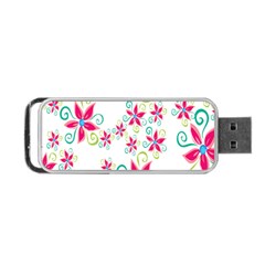 Flower Beauty Sexy Rainbow Sunflower Pink Green Blue Portable Usb Flash (one Side) by Mariart