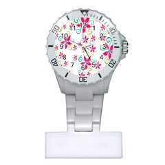 Flower Beauty Sexy Rainbow Sunflower Pink Green Blue Plastic Nurses Watch by Mariart