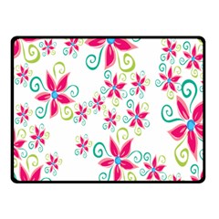 Flower Beauty Sexy Rainbow Sunflower Pink Green Blue Double Sided Fleece Blanket (small) 