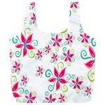 Flower Beauty Sexy Rainbow Sunflower Pink Green Blue Full Print Recycle Bags (L)  Front