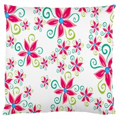 Flower Beauty Sexy Rainbow Sunflower Pink Green Blue Large Flano Cushion Case (two Sides) by Mariart