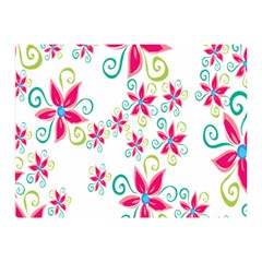 Flower Beauty Sexy Rainbow Sunflower Pink Green Blue Double Sided Flano Blanket (mini)  by Mariart