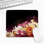 Flower Back Leaf Polka Dots Black Pink Large Mousepads Front