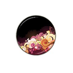 Flower Back Leaf Polka Dots Black Pink Hat Clip Ball Marker