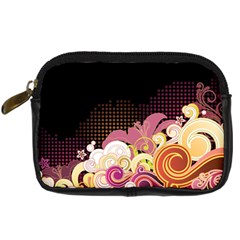 Flower Back Leaf Polka Dots Black Pink Digital Camera Cases