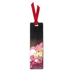 Flower Back Leaf Polka Dots Black Pink Small Book Marks