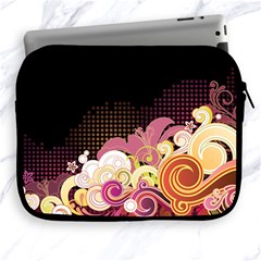 Flower Back Leaf Polka Dots Black Pink Apple Ipad 2/3/4 Zipper Cases by Mariart