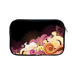 Flower Back Leaf Polka Dots Black Pink Apple Macbook Pro 13  Zipper Case