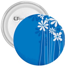 Flower Blue 3  Buttons