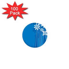 Flower Blue 1  Mini Buttons (100 Pack)  by Mariart