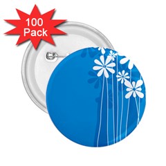 Flower Blue 2 25  Buttons (100 Pack) 