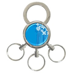 Flower Blue 3-ring Key Chains by Mariart