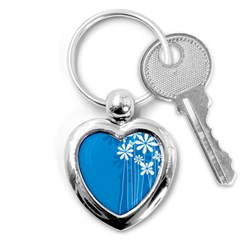 Flower Blue Key Chains (heart) 