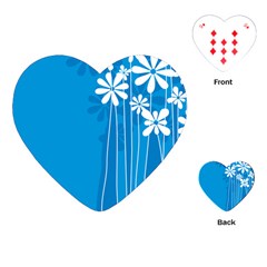 Flower Blue Playing Cards (heart)  by Mariart