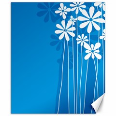 Flower Blue Canvas 8  X 10 