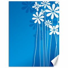 Flower Blue Canvas 12  X 16  