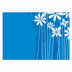 Flower Blue Large Glasses Cloth (2-side) by Mariart