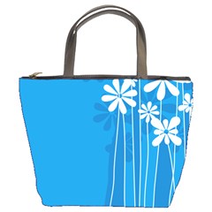 Flower Blue Bucket Bags