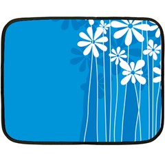 Flower Blue Double Sided Fleece Blanket (mini) 