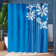 Flower Blue Shower Curtain 60  X 72  (medium)  by Mariart