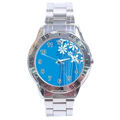 Flower Blue Stainless Steel Analogue Watch by Mariart