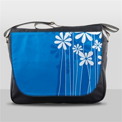 Flower Blue Messenger Bags