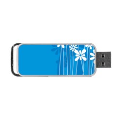 Flower Blue Portable Usb Flash (one Side)