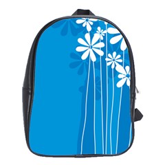 Flower Blue School Bag (xl)