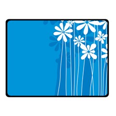 Flower Blue Double Sided Fleece Blanket (small) 