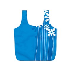 Flower Blue Full Print Recycle Bags (s) 