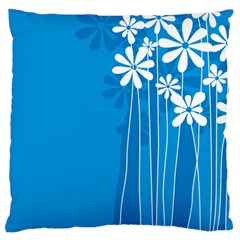 Flower Blue Standard Flano Cushion Case (two Sides)