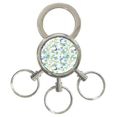 Flower Blue Butterfly Leaf Green 3-ring Key Chains