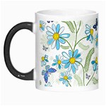 Flower Blue Butterfly Leaf Green Morph Mugs Left